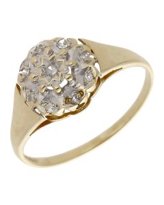 Pre-Owned 9ct Yellow Gold Diamond Cluster Ring