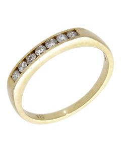 Pre-Owned 9ct Yellow Gold 0.21ct Diamond Half Eternity Ring