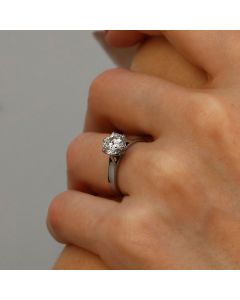 Pre-Owned Platinum 1.28ct Brilliant Cut Diamond Solitaire Ring
