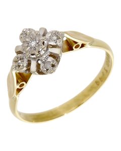 Pre-Owned Vintage 1971 18ct Yellow Gold Diamond Cluster Ring