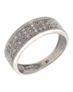Pre-Owned 9ct White Gold Diamond Set Pave Dress Ring