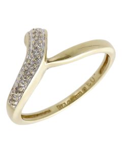 Pre-Owned 9ct Yellow Gold Diamond Dress Ring