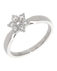 Pre-Owned 18ct White Gold 0.50ct Diamond Cluster Ring
