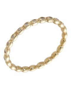 Pre-Owned 9ct Yellow Gold Diamond Set Bubble Band Ring