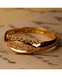 Pre-Owned Vintage 1919 18ct Yellow Gold Diamond Dress Ring