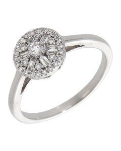 Pre-Owned 9ct White Gold 0.28ct Diamond Round Cluster Ring