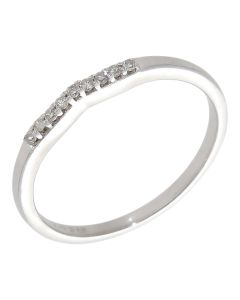 Pre-Owned 9ct White Gold Diamond Set Slim Dress Ring