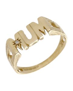 Pre-Owned 9ct Yellow Gold Diamond Set Mum Ring