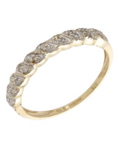 Pre-Owned 9ct Yellow Gold Diamond Set Dress Ring