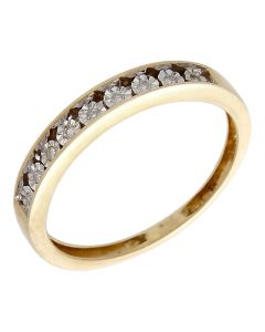 Pre-Owned 9ct Gold Illusion Set Diamond Half Eternity Ring