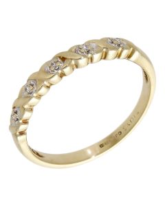 Pre-Owned 9ct Yellow Gold Diamond Set Kiss Ring