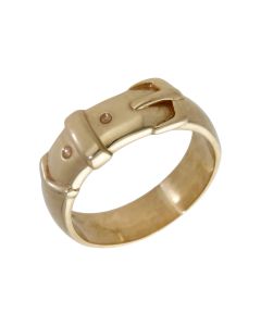 Pre-Owned 9ct Yellow Gold Buckle Band Ring