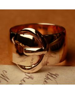 Pre-Owned Vintage 1969 9ct Gold Wide Buckle Band Ring