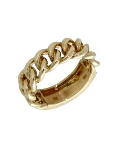 Pre-Owned 9ct Yellow Gold Curb Link Band Ring