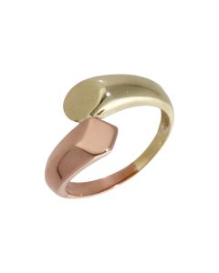Pre-Owned 9ct Yellow & Rose Gold Crossover Dress Ring