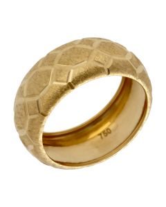 Pre-Owned 18ct Yellow Gold Patterned Hollow Band Ring