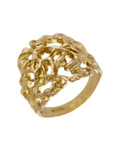 Pre-Owned 18ct Yellow Gold Cutout Barked Nugget Dress Ring
