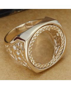 Pre-Owned Vintage 1989 9ct Gold Half Sovereign Coin Ring Mount