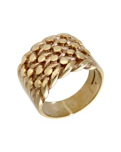 Pre-Owned 9ct Yellow Gold Heavy 5 Row Keeper Ring
