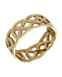 Pre-Owned 9ct Yellow Gold Celtic Style Woven Band Ring