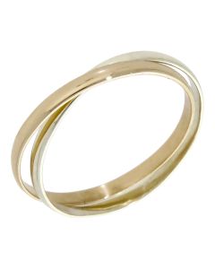 Pre-Owned 9ct Yellow & White Gold Russian Wedding Style Ring