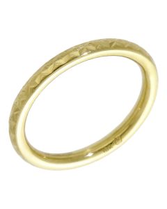 Pre-Owned 18ct Yellow Gold Textured Hollow Band Ring