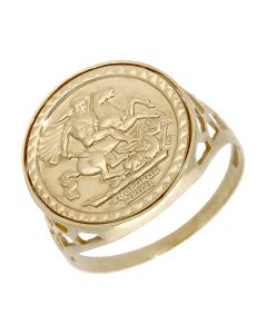 Pre-Owned 9ct Yellow Gold George & Dragon Coin Style Dress Ring