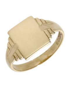 Pre-Owned 9ct Yellow Gold Rectangle Signet Ring