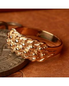 Pre-Owned Vintage 1982 9ct Yellow Gold 2 Row Keeper Ring