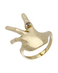 Pre-Owned 9ct Yellow Gold Gemstone Set Hand Dress Ring