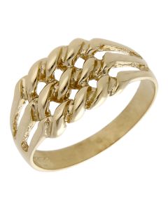 Pre-Owned 9ct Yellow Gold 3 Row Twist Ring