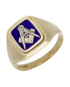 Pre-Owned 9ct Yellow Gold Masonic Spinner Signet Ring