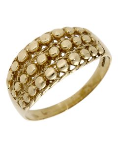 Pre-Owned 9ct Yellow Gold 3 Row Beaded Dress Ring
