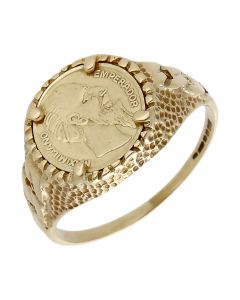 Pre-Owned 9ct Yellow Gold Coin Style Dress Ring