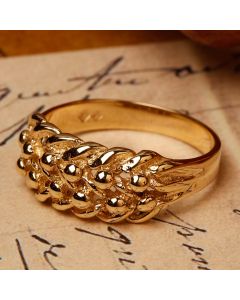 Pre-Owned Vintage 1982 9ct Yellow Gold 2 Row Keeper Ring