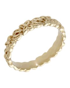 Pre-Owned 9ct Yellow Gold Floral Band Ring