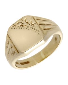 Pre-Owned 9ct Yellow Gold Rectangular Signet Ring