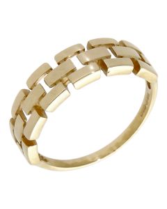 Pre-Owned 9ct Yellow Gold Brick Link Dress Ring