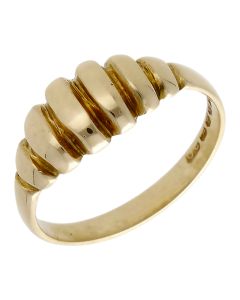 Pre-Owned Vintage 1978 9ct Yellow Gold Ridged Dress Ring