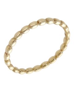 Pre-Owned 9ct Yellow Gold Slim Bubble Beaded Band Ring