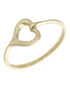 Pre-Owned 9ct Yellow Gold Cut Out Heart Dress Ring