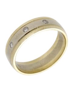 Pre-Owned 9ct Gold Diamond Set 6mm Wedding Band Ring