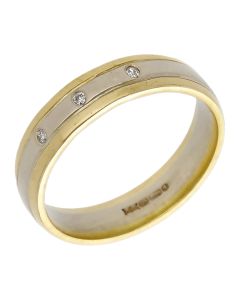Pre-Owned 18ct Gold Diamond Set 4mm Wedding Band Ring