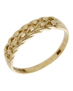 Pre-Owned Vintage 1984 9ct Yellow Gold Two Row Keeper Ring