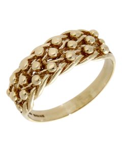Pre-Owned 9ct Yellow Gold 3 Row Keeper Ring