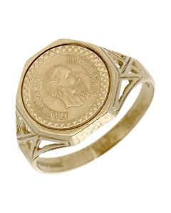 Pre-Owned 9ct Yellow Gold Coin Style Dress Ring