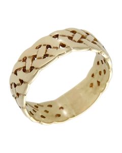 Pre-Owned 9ct Yellow Gold Woven Celtic Band Ring