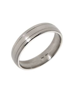 Pre-Owned Palladium Lined Edge 5mm Wedding Band Ring