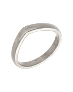 Pre-Owned 9ct White Gold Wave Wishbone Ring