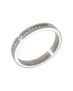 Pre-Owned 18ct White Gold Diamond Set 3mm Wedding Ring